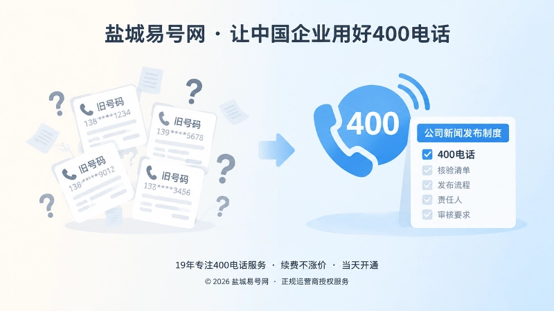 分散旧号码与统一400电话发布制度对比插画