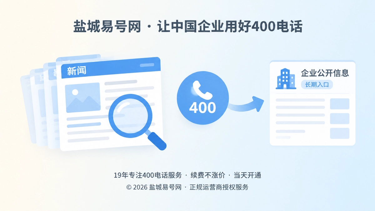 2026年公司新闻里的400电话：建立公开信息回源链路